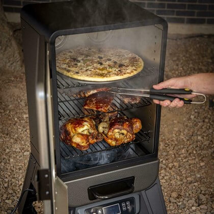 pizza in electric smoker
